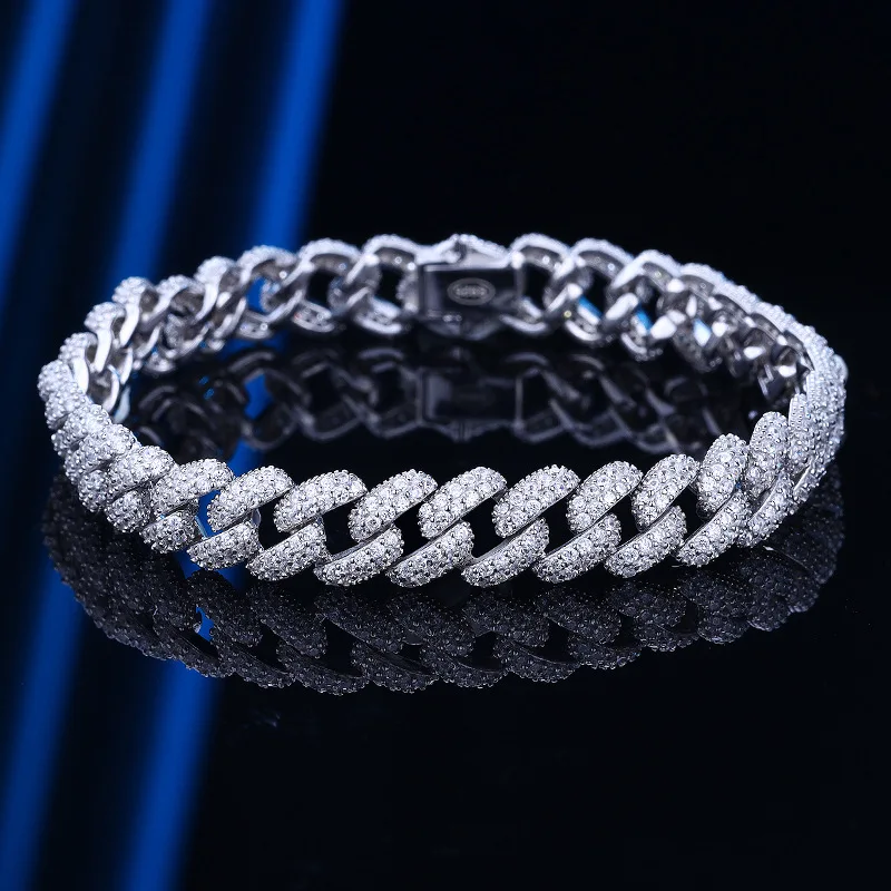 S925 Sterling Silver Cuban Chain Bracelet - Chunky & Stylish