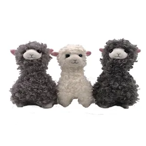 Grey Alpaca Soft Toy Curly White Llama Stuffed Animals Plush Toys for Children Gift