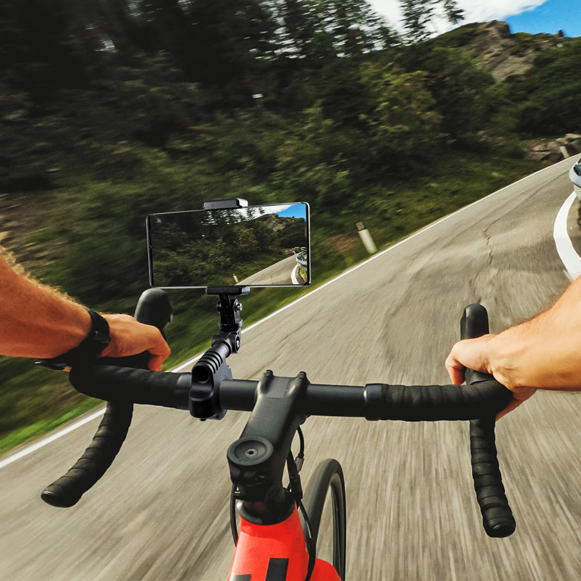 Anti Theft Insta 360 Universal Vertical Tube Motorcycle Bicycle Bike Handlebar Clamp Camera Mount Bracket for GoPro Hero 12 11 9
