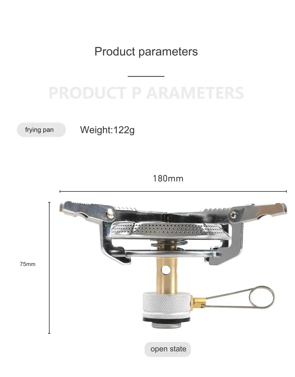 MFH camping hiking piezo gas burner stove foldable trekking lightweight cookware