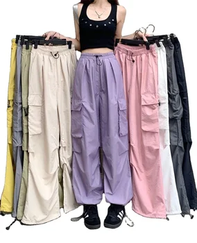 American quick-drying overalls for women early spring thin high-waisted wide-leg pants loose sun protection casual sports pants