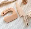 Ensemble de 2 couteaux couleur bois naturel