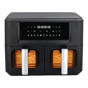 9L Large Double Air Fryers Touch Screen Oilless Air Fryers Smart Air Fryers Dual Basket Independent Control Multi-functions