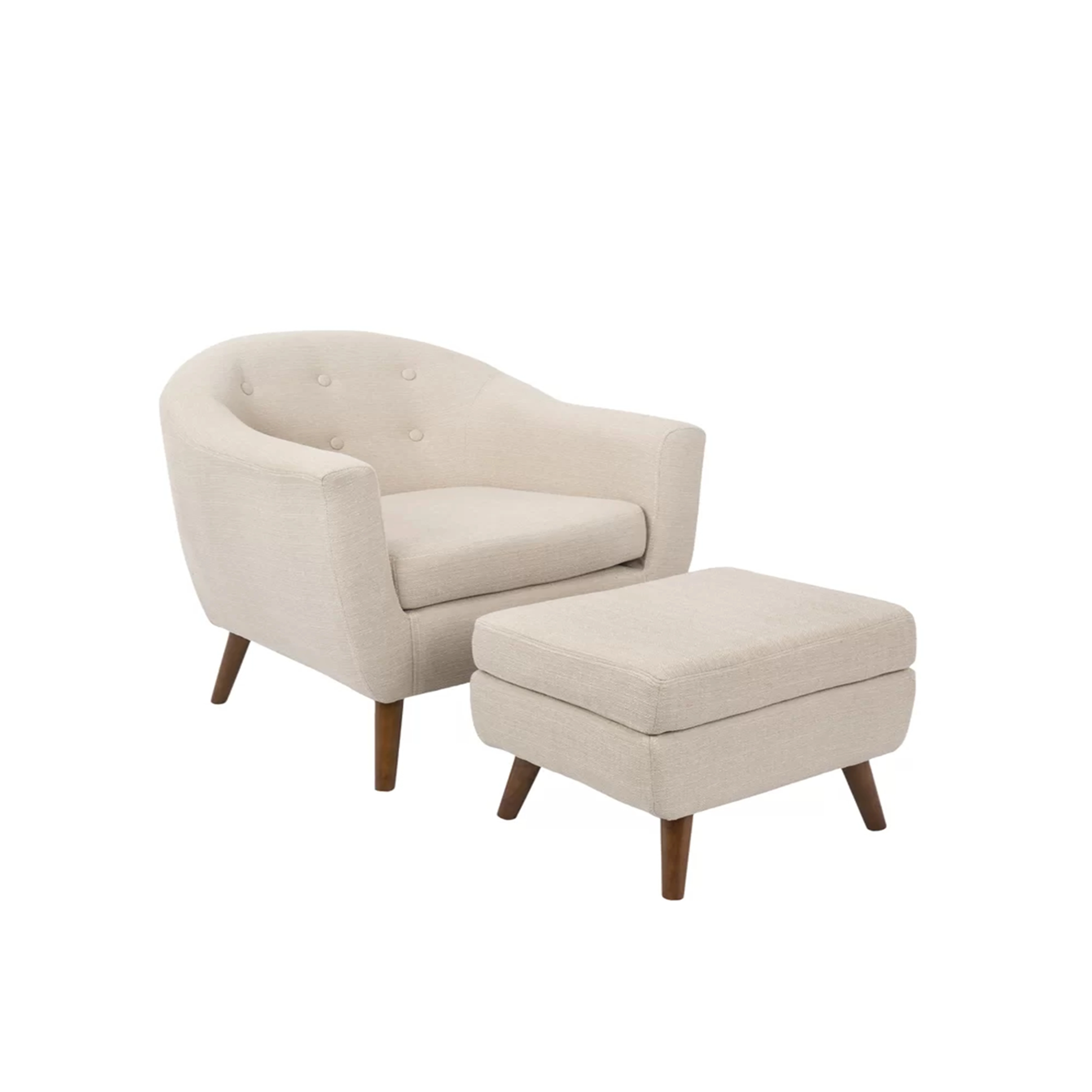 Wholesale Modern Design Accent Chair Lounge Relax Furniture Long Fabric Armchair with Ottoman