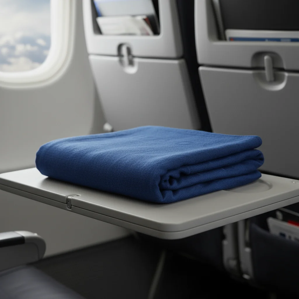 European Style Solid Airline Blanket Soft Polar Fleece Travel Blanket BSCI Certified Flame Retardant for Airplane Train Factory