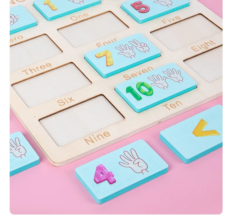 Children Number Letter Shape Cognition Matching Board Building Blocks ...