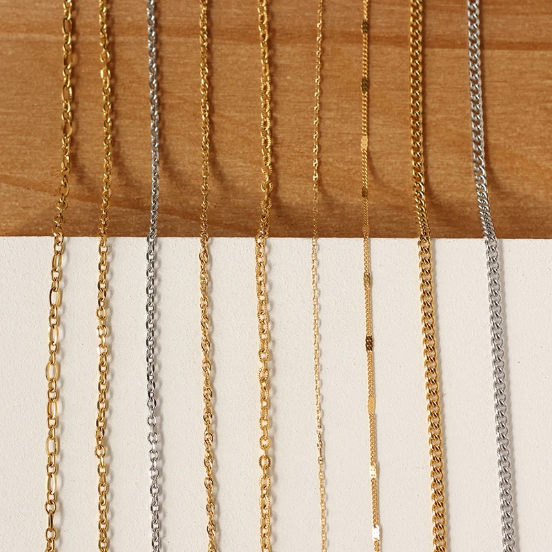18k Gold Plated Necklace Chain Necklace Chains Bulk Jewelry 