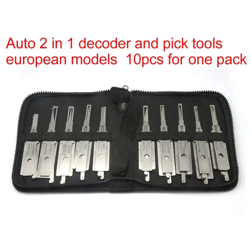 Smart Auto 2 in 1 Decoder Lock Picks Euro Car LAGUNA3 HU64 HU66 HU100R HU101 GM45 HU56 HU92 HU43 YM30  Locksmith Lock Pick Tool