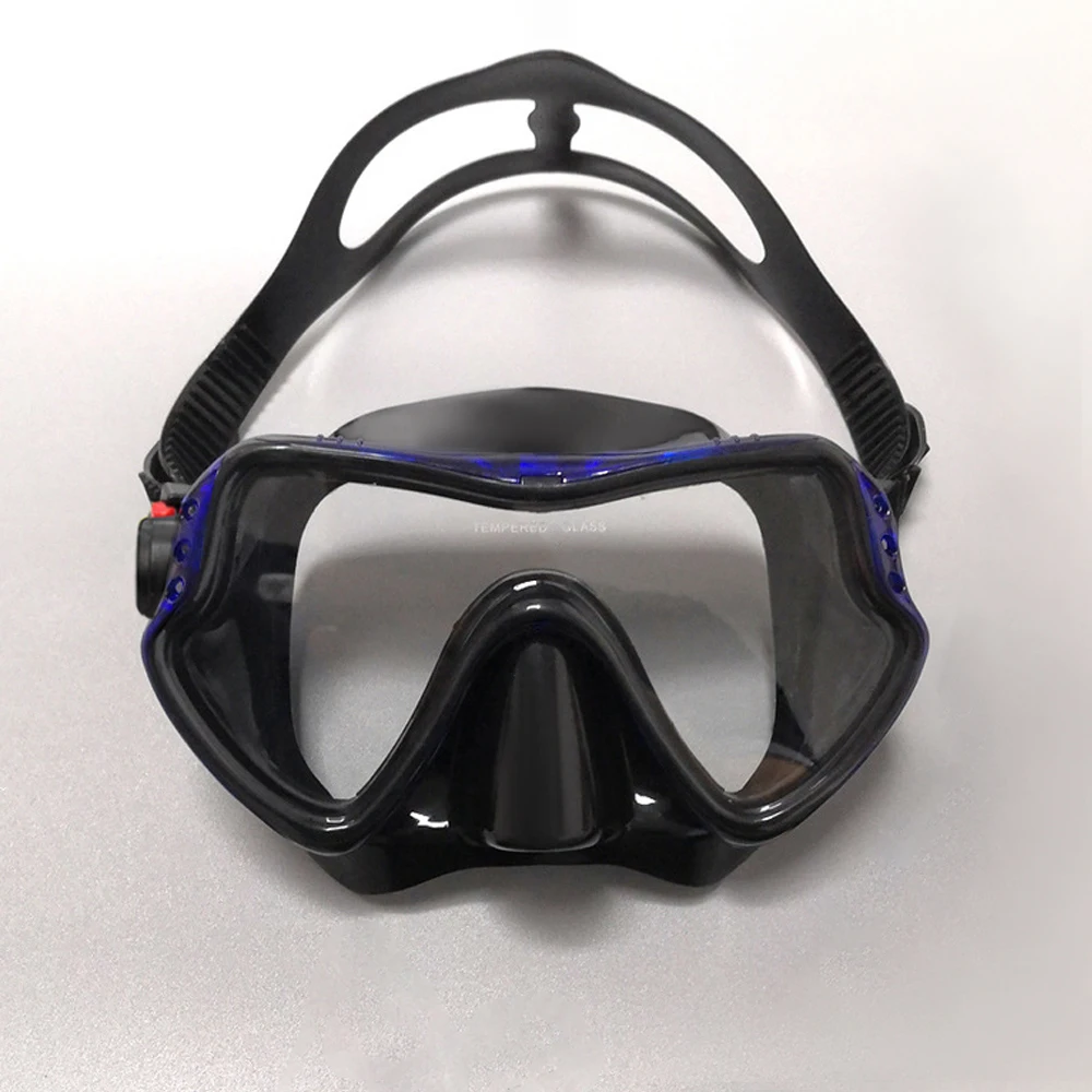Tempered Glass Single Lens Freediving Mask Low Volume Scuba Diving