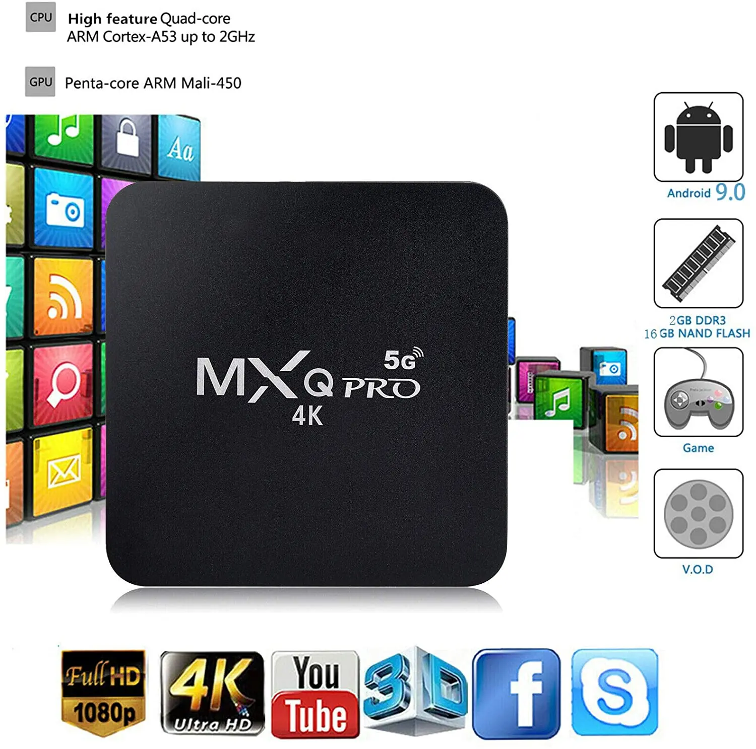 2020 New Arrival Streaming 2G 4G Ram 32G 64G Rom Wifi Smart HD Set Top Box TV Receiver Android TV Box M Pro 4K 5G