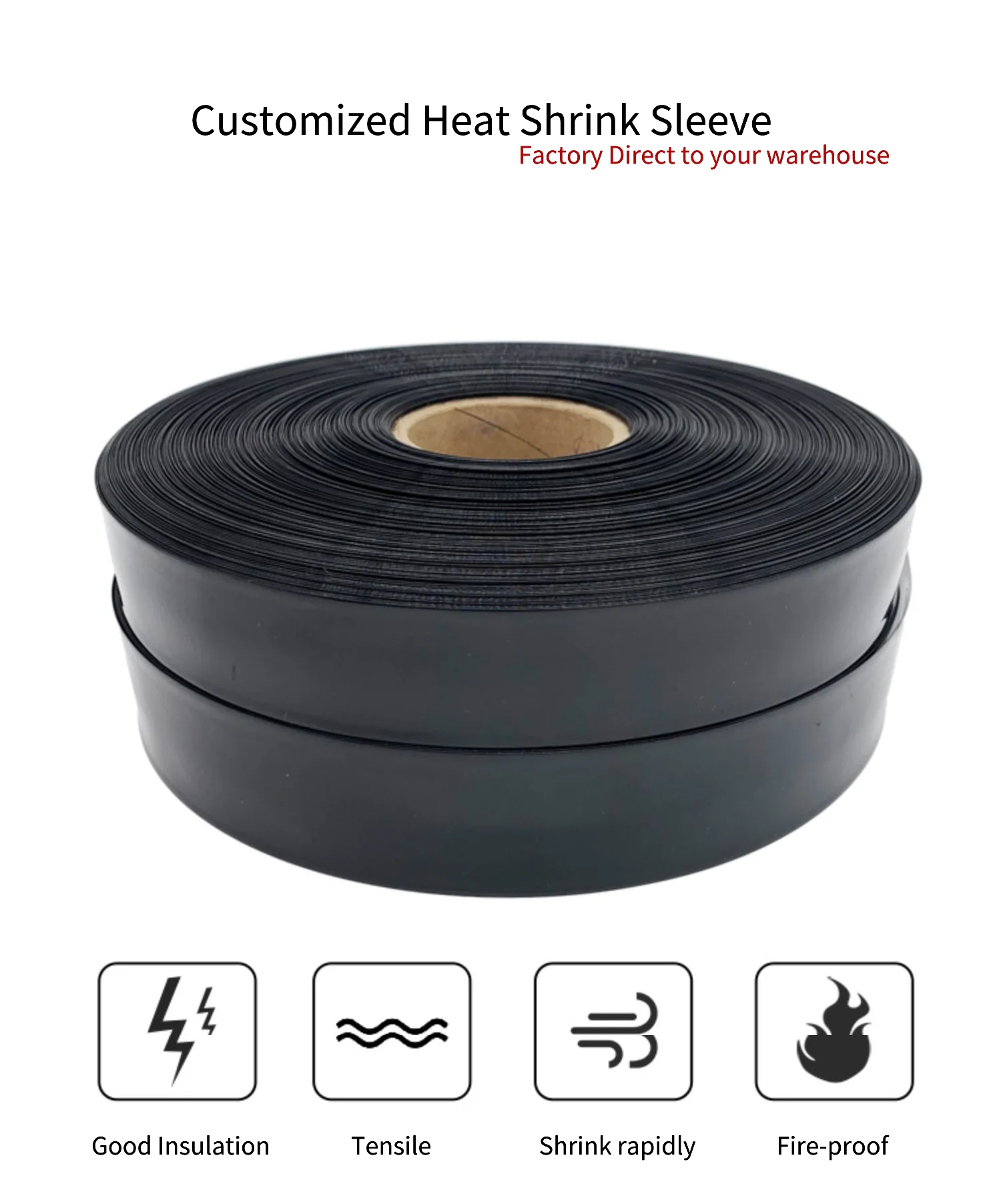 70mm Flat Cod Management Width 7.5M Length PVC Heat Shink