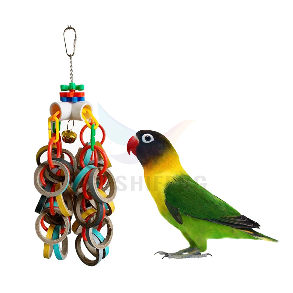 Colorful Paper Ring Bird Toys Parrot Cage Accessories For Parrot Budgie Love Bird Conures Parakeets macaw