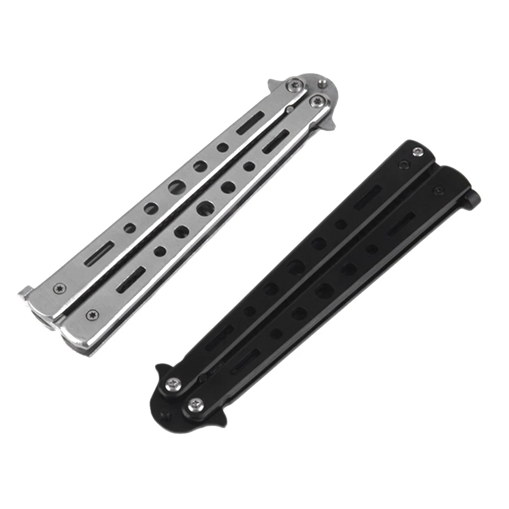 Foldable Steel Needle Comb Practice Butterfly Training Knife Comb Beard Moustache Brushes Salon Hairdressing Styling Tool