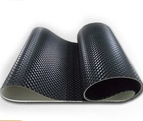 Conveyor Belt Manufacturers Custom Glossy Band v Cleats Sidewall Black Pvc Rough Top Rubber Treadmill Belt Conveyor Belt