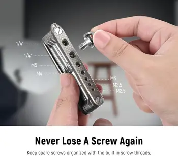 NEEWER 8 in 1 Folding Screwdrivers Tool Set 3 Screwdrivers 5 Hex Keys 7 Threads for Screw Storage Pocket Tool detail image