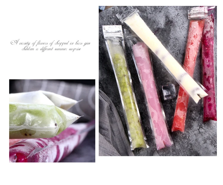 Jijid Transparent Clear Heat Seal Yogurt Food Zip Lock Zipper Freezing