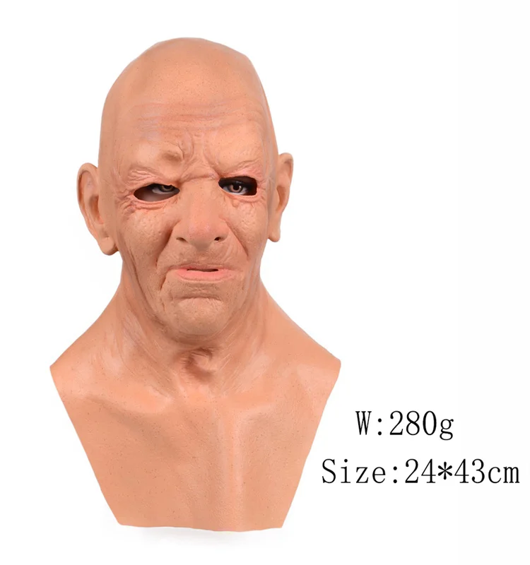 Wholesale Bald Old Man Mask For Adult Latex Realistic Headgear Horror ...