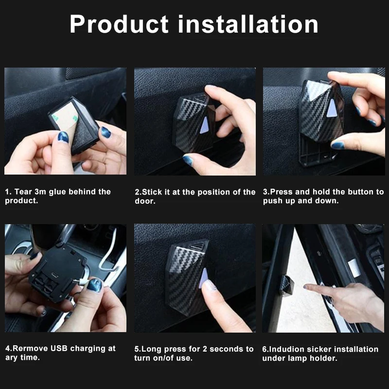 Led Car Door Laser Projector Auto Logo Light Rechargeable Wireless