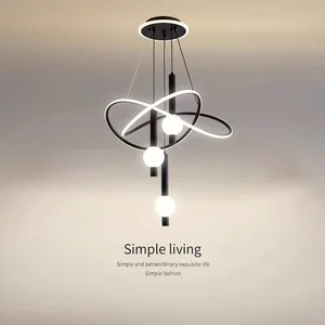 JACKSUN Nordic Style Adjustable Height LED Chandelier for Home Restaurant Creative LED Lamps Hanging Pendant Light