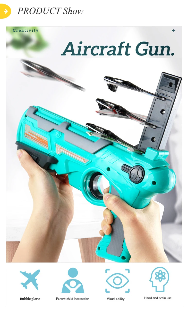 Flying Shooting Eva Foam Plane Ejection Toys Plane Gun Launcher Buy