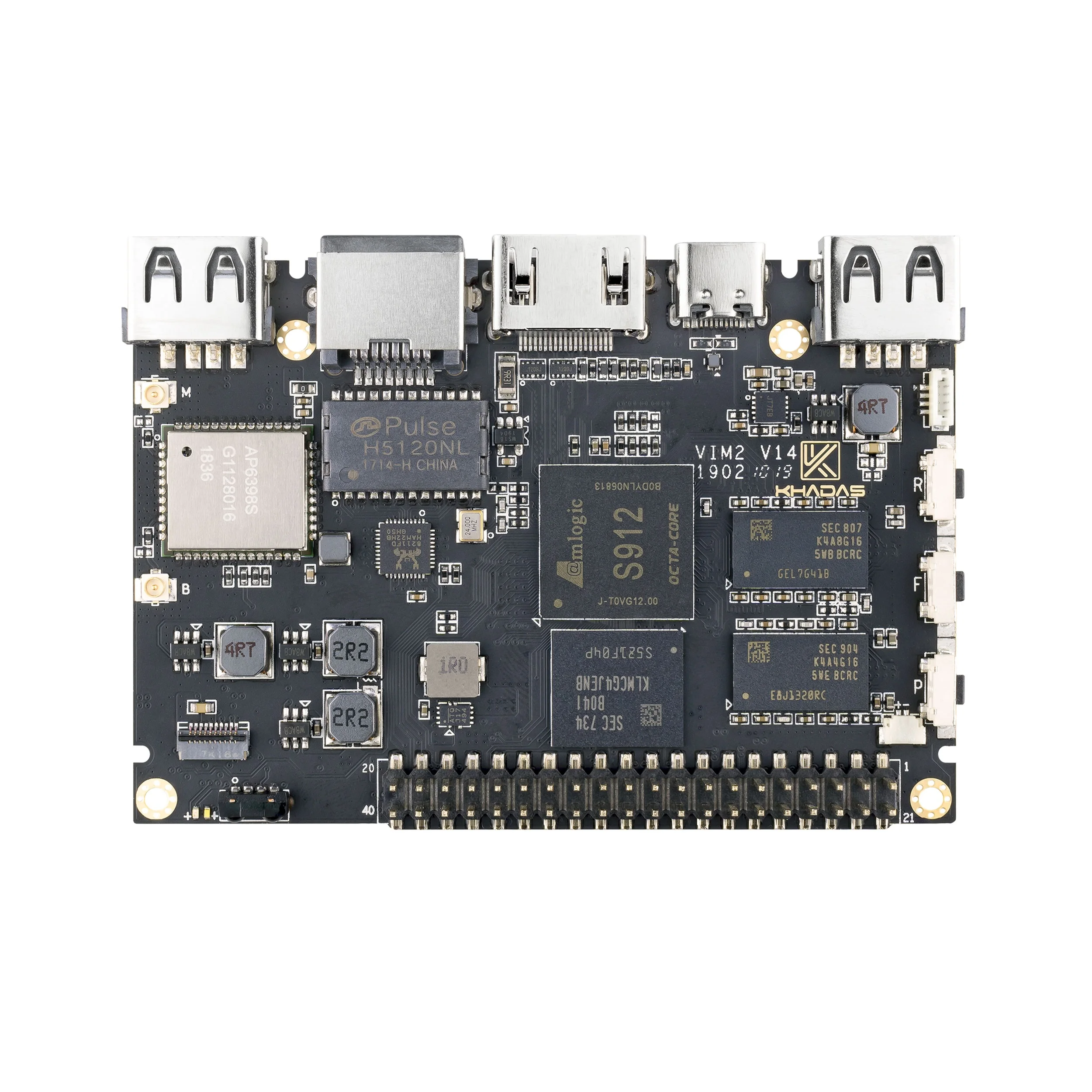 Khadas VIM2 Basic Powerful Single Board Computer Octa Core with MIMOx2 WiFi AP6356S WOL Amlogic S912 DIY Box