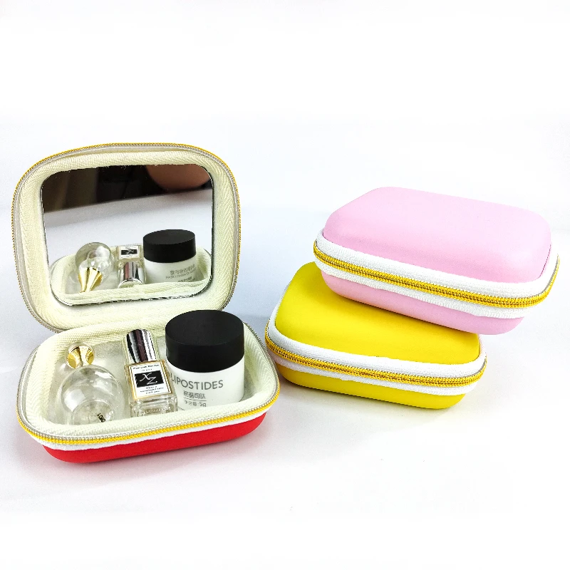 High Quality Mini Vanity Kits Fashion Colorful Makeup Pouch Portable Mirror Cosmetic Bag