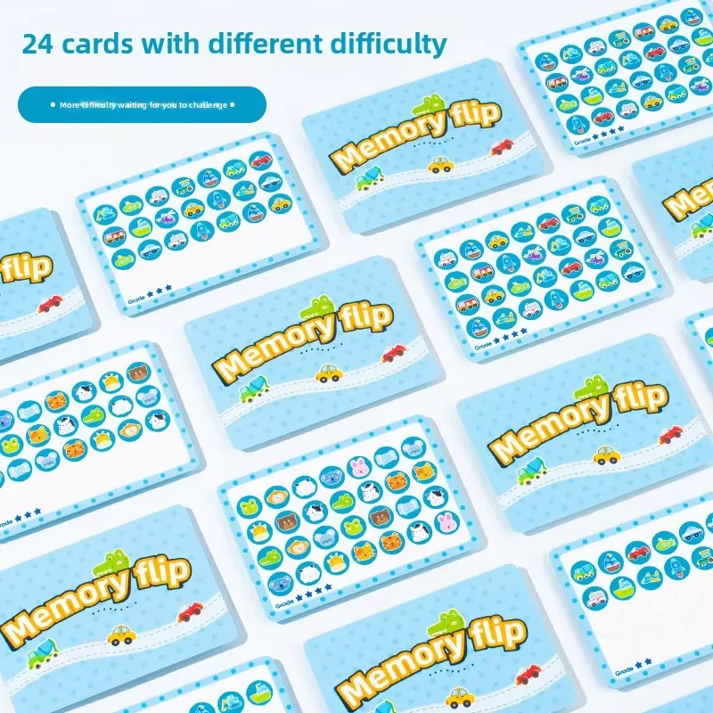 Montessori-Inspired Educational Matching Game Flip Wooden Memory Chess Game for Kid Concentration Training Interactive Toy