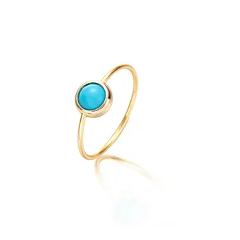 2019 Temperament 18 Gold Turquoise Stone Ring For Woman Jewellery Ring