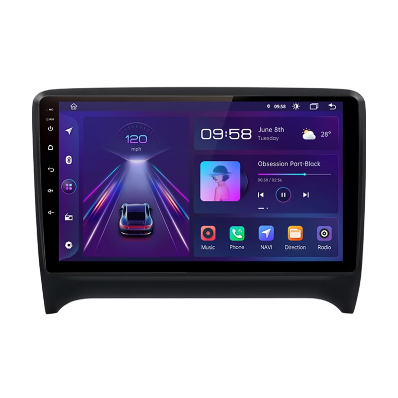 Junsun AI Voice 2 din Android Auto Radio for Audi TT MK2 8J 2006