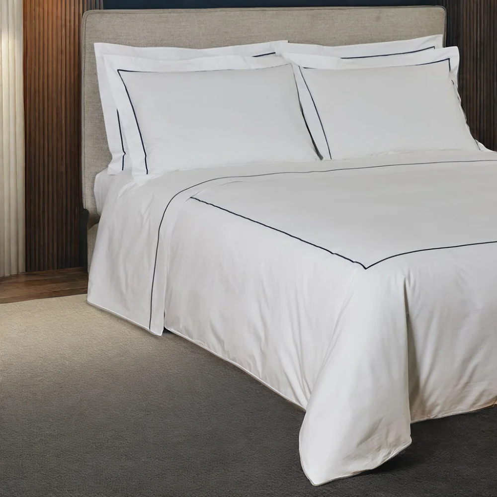 100% комплект пододеяльника из хлопка 5-звездочное постельное белье для отеля роскошные вышитые простыни белые пододеяльники комплекты постельного белья 300T