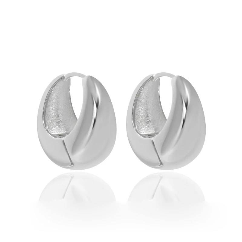 Chunky Thick Small Hoop Earring 18K Yellow Gold in S925 Sterling Silver Thick Huggie Hoop Earrings
