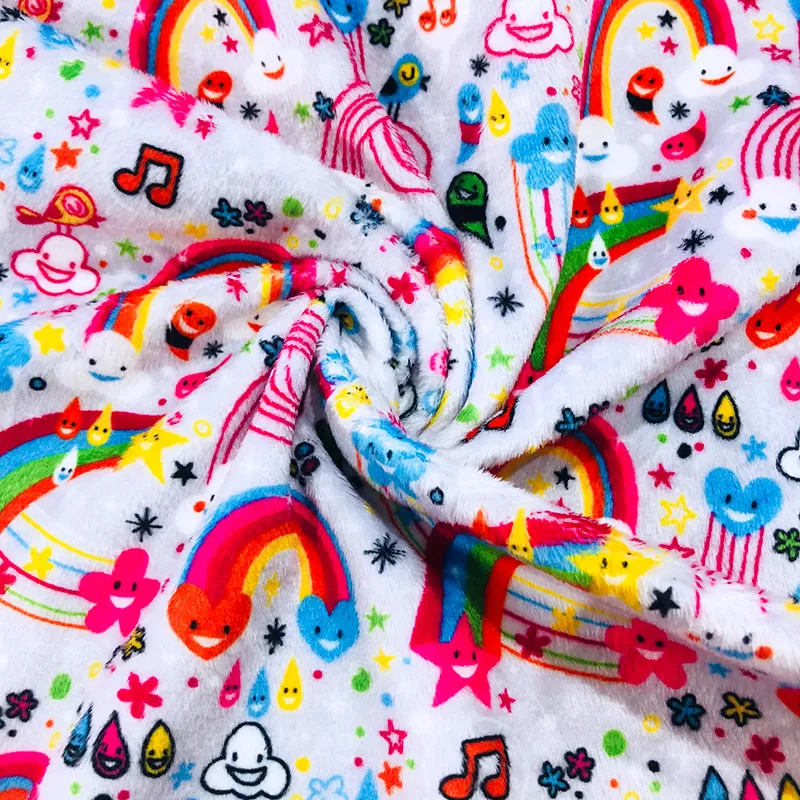 Оптовая продажа Детские принты ткань цифровая печать Minky индивидуальный узор для детского одеяла