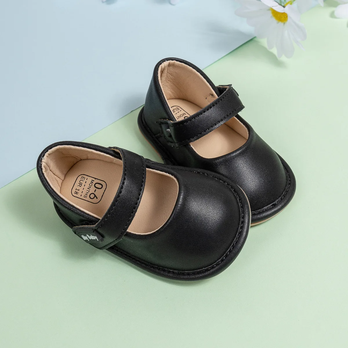 2025 Spring and Autumn New Baby PU Leather Shoes Solid Color Versatile Princess Shoes Toddler Shoes supplier
