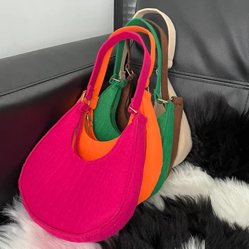 High quality affordable fashion felt cloth waterproof accept custom women's hand bill shoulder bag