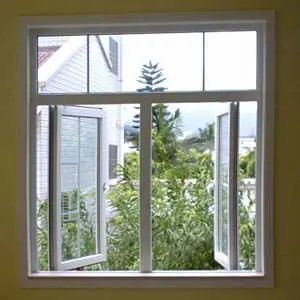 Double Swing Openning Style UPVC Windows Grill PVC Window  for Residential Construction
