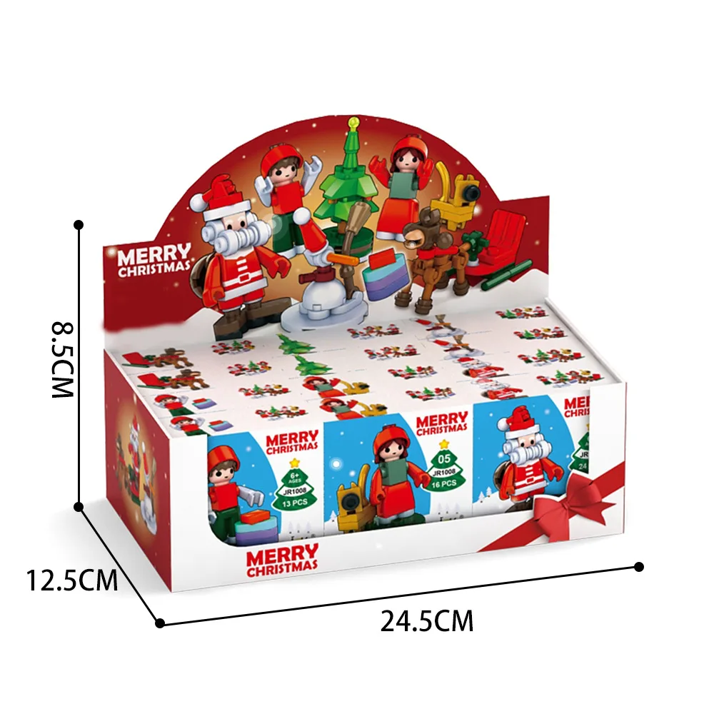 2024 Mini Cute Christmas DIY Bricks Puzzle Toys Decoration Xmas Santa Jigsaw Educational Christmas Building Blocks Kids Toys