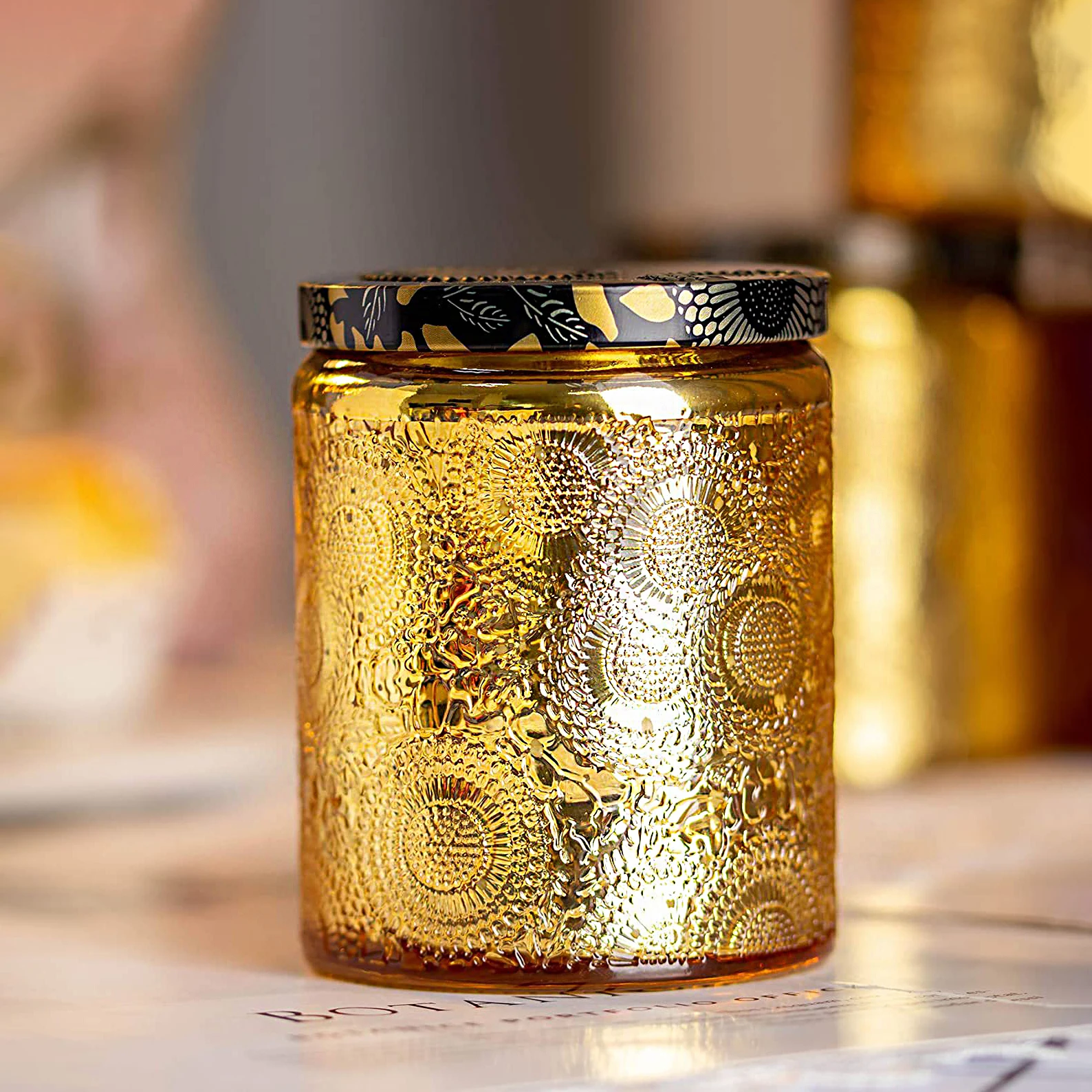 Ceramic Looking Glass Ceramic Candle Jar 10 Oz Blue Ceramic Candle Jar