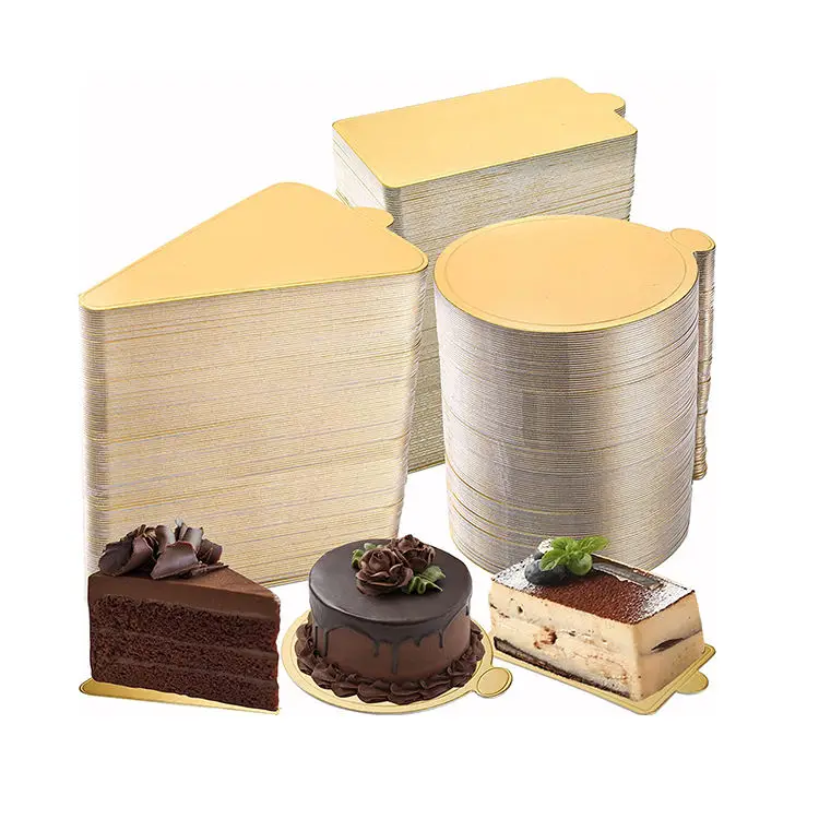 Factory Wholesale Gold Mousse Pad Cardboard Holder Disposable Mousse Cake Tray Sliced Cake Base Cheesecake Paper Tray