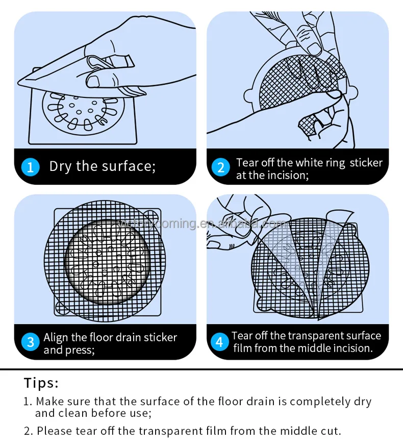 Bathroom Large Mesh Stickers Shower Sink Drain Strainer Disposable Shower Drain Hair Catcher