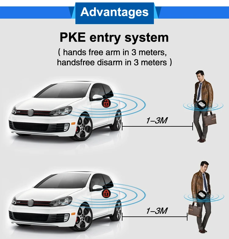 Universal PKE Engine Start Stop Button Keyless Entry Car PKE Push Button Engine Start Stop