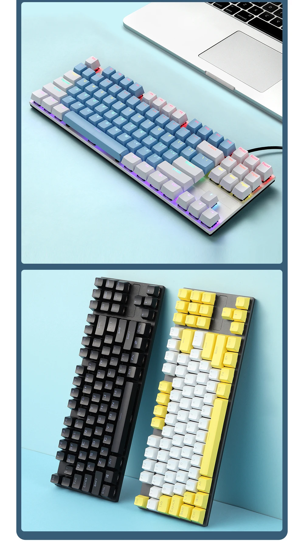 Wholesale Rgb Mini Wired Gaming Mechanical Keyboard Custom Keyboard ...