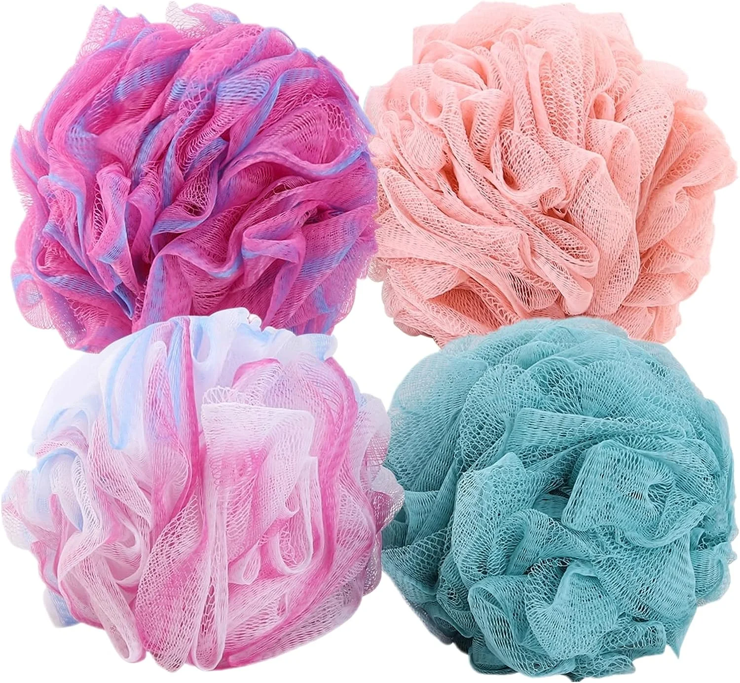 Exfoliating Large Body Scrubber Sponge for Body Flower Brush Puff Bathing Loofah Mesh Shower