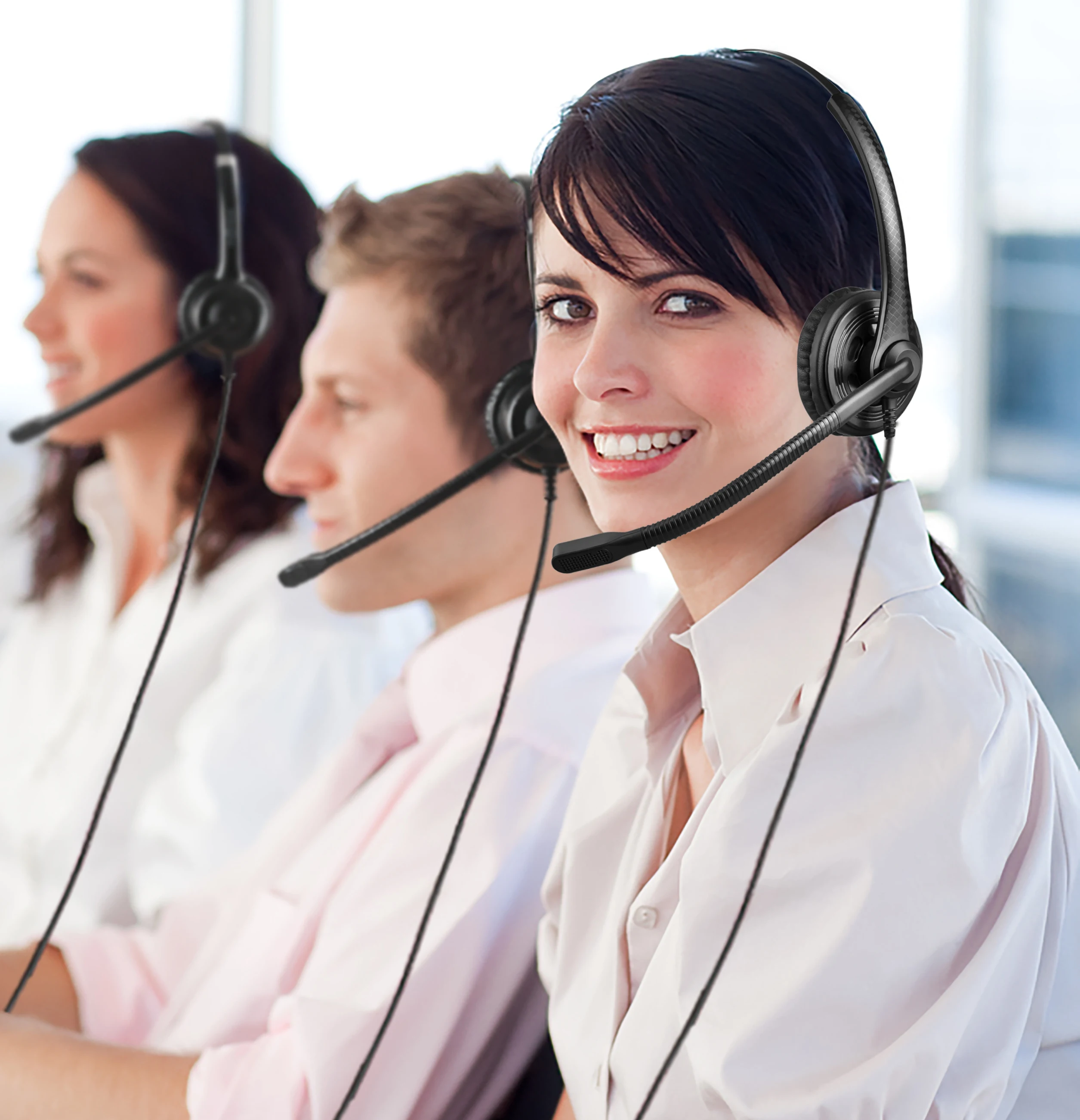 Call Center Best Noise Cancelling Mic Headphones Best Seller Wired