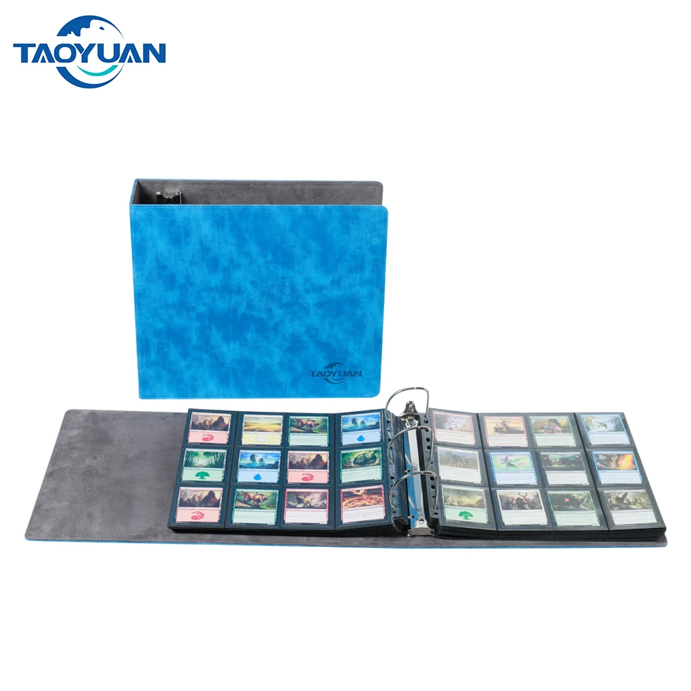 Premium 12-Pocket Leather Trading Card Binder with 3-Ring Double-Sided  Loading Custom PU Trigger Folder Design| Alibaba.com