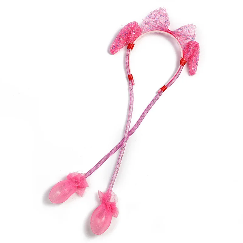 LED Rabbit Moving Headbands Glowing Funny Bunny Ear Headband Light up Led Rabbit Ears Move Toys Headpieces Christmas Nightclub
