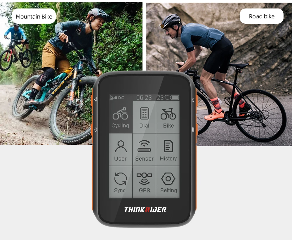 Thinkrider Gps Smart Bike Computer Ant+ Ble Power Meter Support Lcd