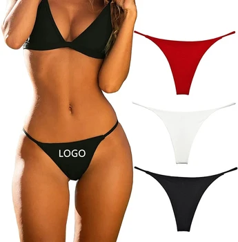 Print Logo Ladies Briefs Underwear Sexy White Cotton Girl G Strings Panties Thongs T Back For Women Plus Size