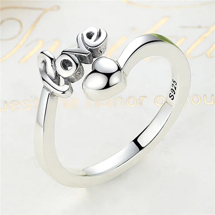Initial couple ring • Silver love ring initial ring • Personalized cou –  WatchMeWorld