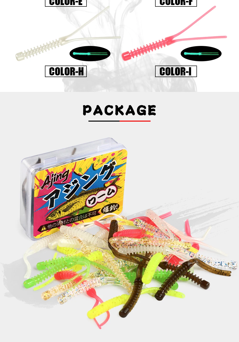 20pcs Soft Worms For Fishing Glow TPR Material Sea Fishing