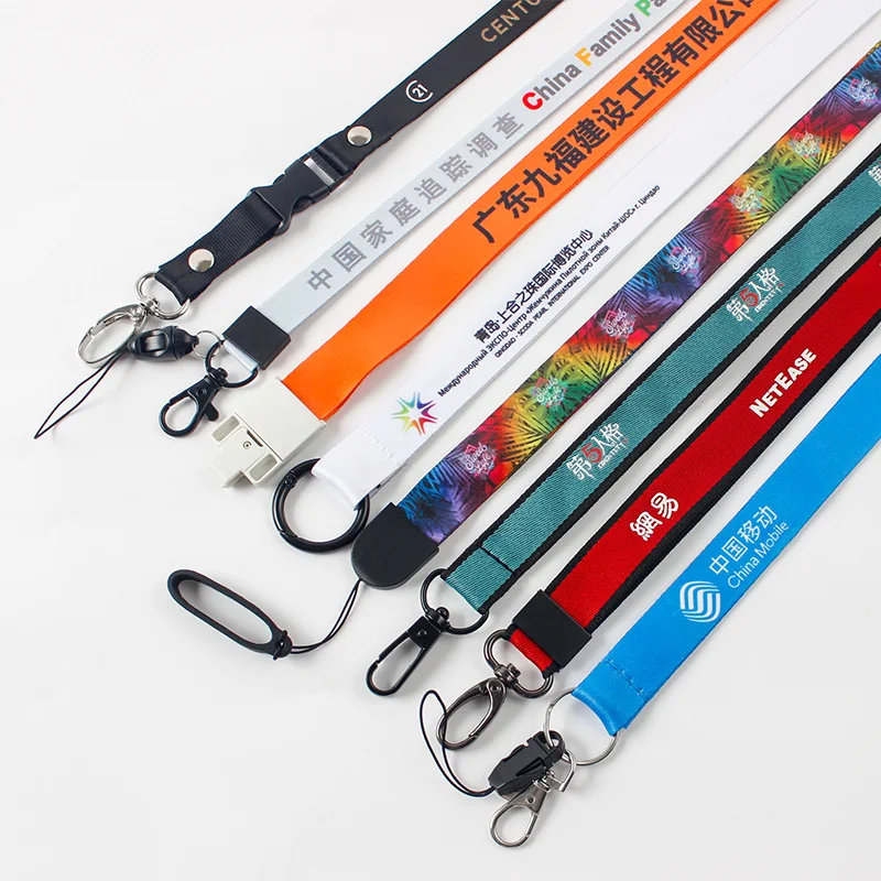 High Quality Polyester Lanyard Bulk Lanyards for Id Badges Keys Flat with ABS Buckle Plastic ID Card Holder Lanyard preview 2